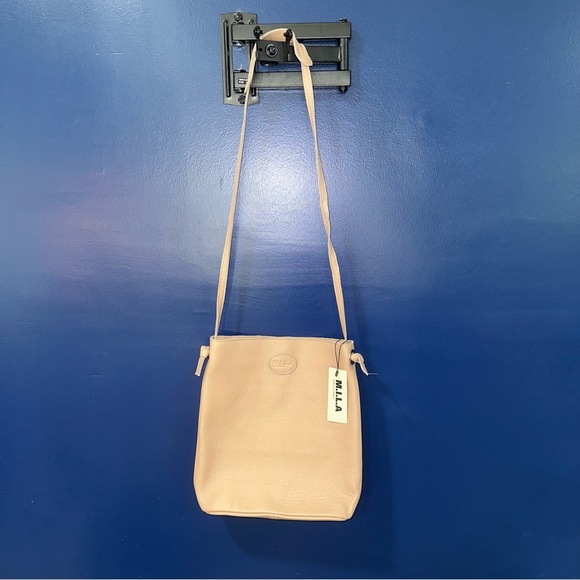 M.I.L.A. Made in Los Angeles Light Pink/Nude Leather Purse/ Cross Body NWT - Picture 1 of 10